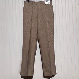 LOUIS RAPHAEL Dress Pants 32 x 32 Khaki Monti Tailored Flat Fit Straight Leg NWT